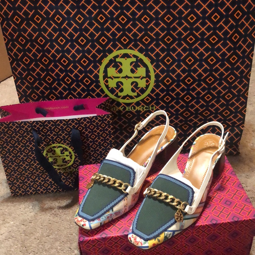 Tory Burch sling back sandals NIB